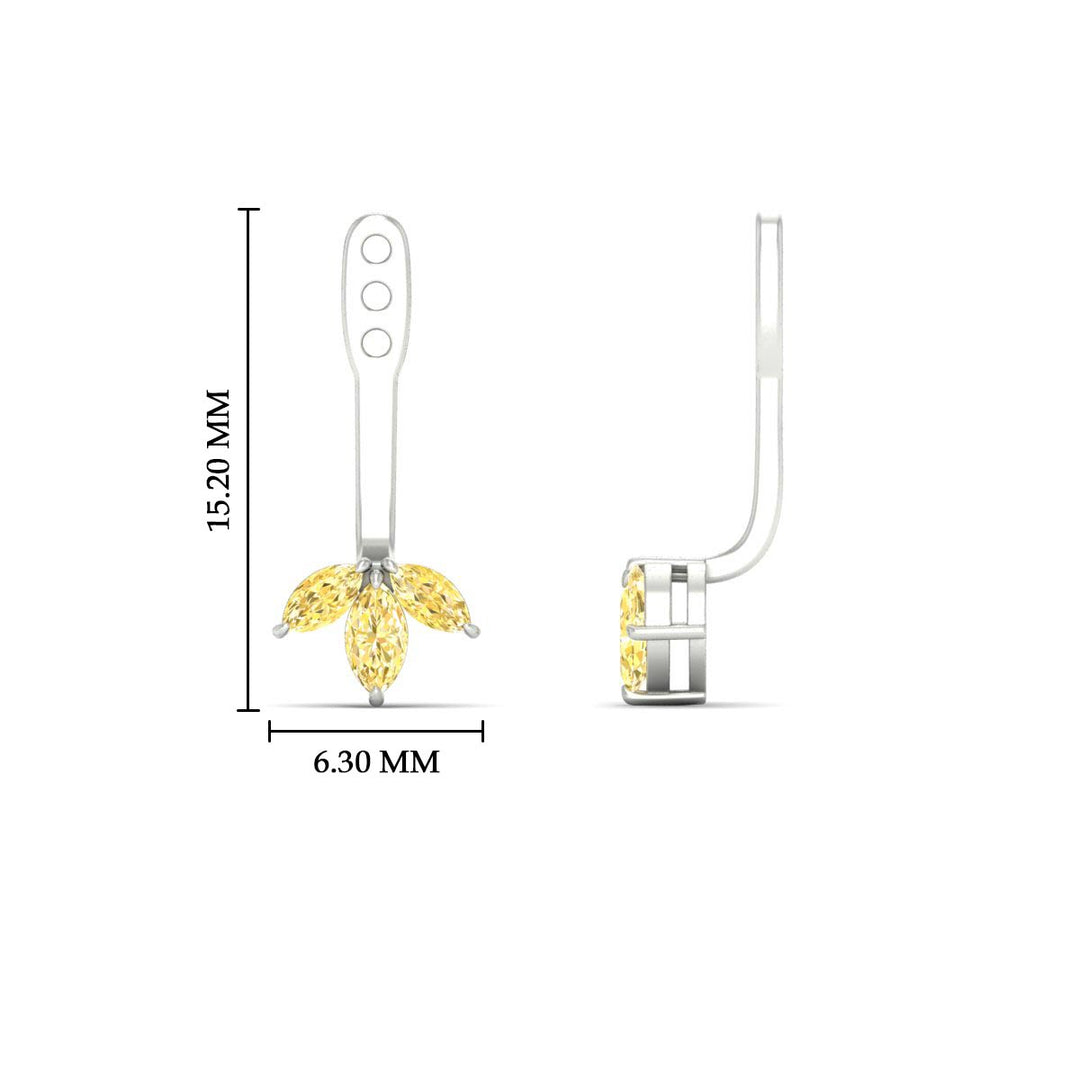 Lab Colored Front Back Fancy Marquise Earring Jackets