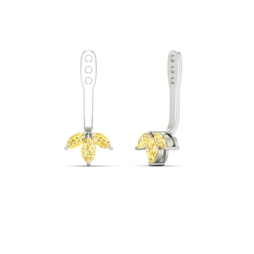 Lab Colored Front Back Fancy Marquise Earring Jackets