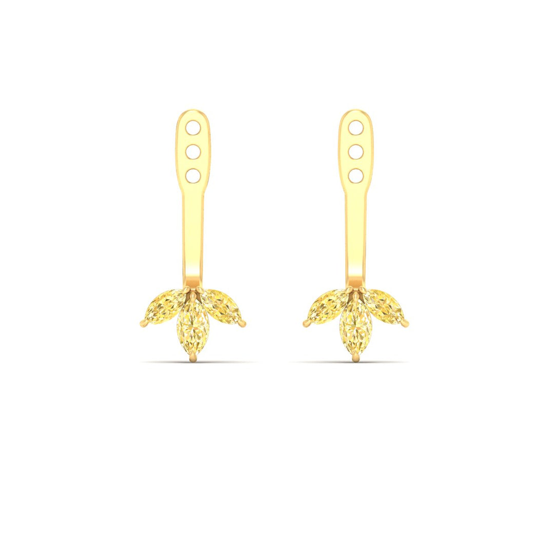 Lab Colored Front Back Fancy Marquise Earring Jackets