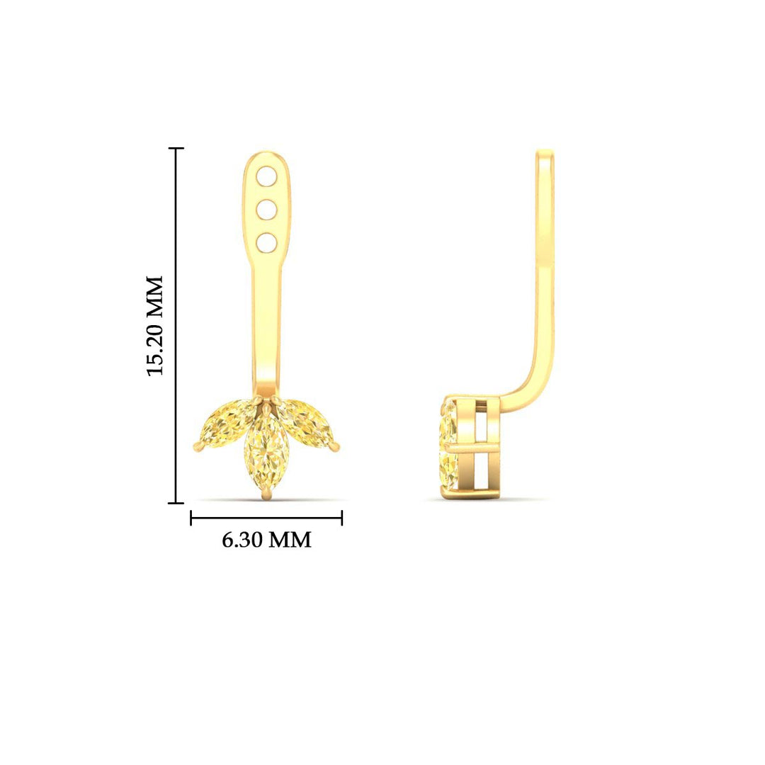 Lab Colored Front Back Fancy Marquise Earring Jackets