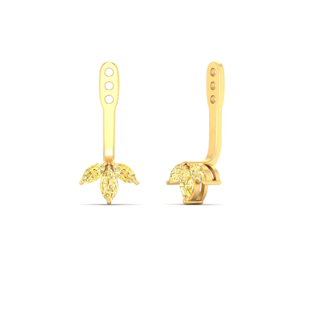 Lab Colored Front Back Fancy Marquise Earring Jackets