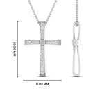 Load image into Gallery viewer, Lab Diamond Graduated Cross Pendant Necklace 14K Gold
