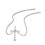 Load image into Gallery viewer, Lab Diamond Graduated Cross Pendant Necklace 14K Gold
