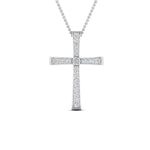 Load image into Gallery viewer, Lab Diamond Graduated Cross Pendant Necklace 14K Gold
