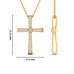 Load image into Gallery viewer, Lab Diamond Graduated Cross Pendant Necklace 14K Gold

