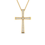 Load image into Gallery viewer, Lab Diamond Graduated Cross Pendant Necklace 14K Gold
