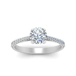 Load image into Gallery viewer, Graduated French Pave Lab Diamond Ring 14K Gold
