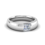 Load image into Gallery viewer, Bezel Solitaire Princess Lab Diamond Wedding Ring
