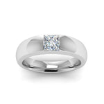 Load image into Gallery viewer, Bezel Solitaire Princess Lab Diamond Wedding Ring
