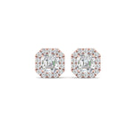 Load image into Gallery viewer, Asscher Cut Halo Stud Earring For Women In 14K Rose Gold | Cuts &amp; Carat
