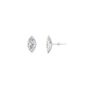 0.50 To 5 Carat Lab Diamond Marquise Stud Bezel Set Earring For Women 14K Gold