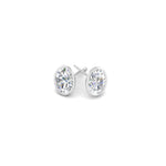 Load image into Gallery viewer, 0.50 To 5 Carat Lab Diamond Oval Stud Bezel Set Earring For Women 14K Gold
