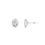 Load image into Gallery viewer, 0.50 To 5 Carat Lab Diamond Oval Stud Bezel Set Earring For Women 14K Gold
