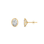 Load image into Gallery viewer, 0.50 To 5 Carat Lab Diamond Oval Stud Bezel Set Earring For Women 14K Gold
