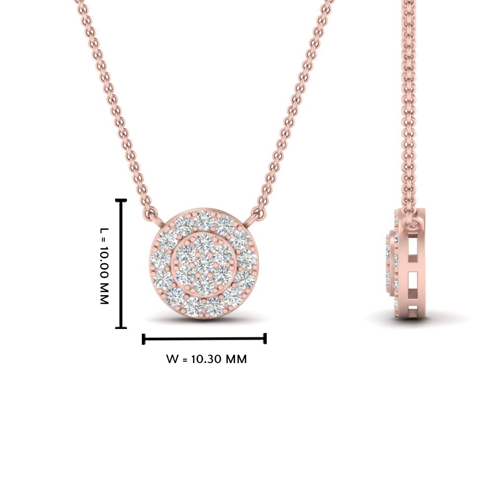 0.50 Ctw Lab Round Diamond Cluster Stacking Necklace