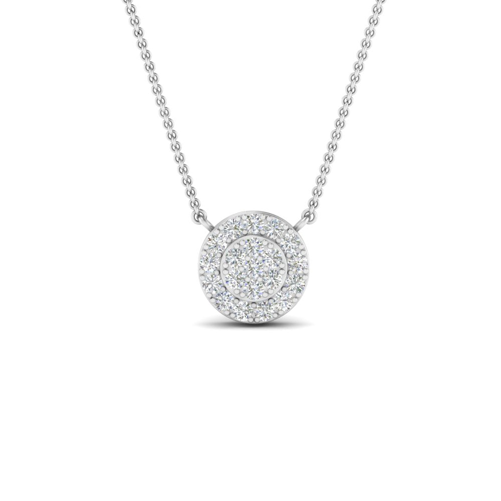 0.50 Ctw Lab Round Diamond Cluster Stacking Necklace