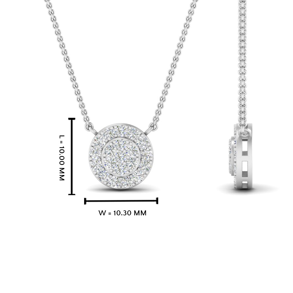 0.50 Ctw Lab Round Diamond Cluster Stacking Necklace