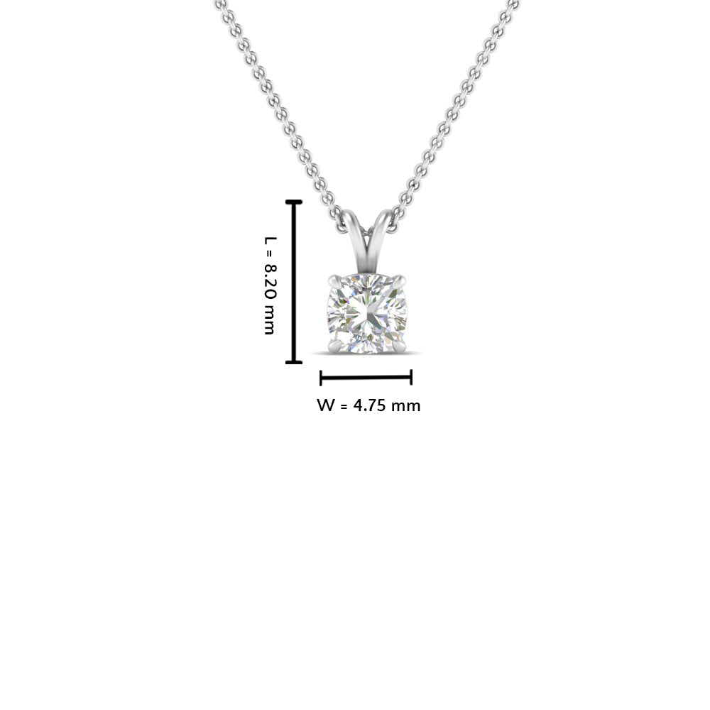 Cushion Lab Diamond Solitaire Pendant For Women 14K Gold