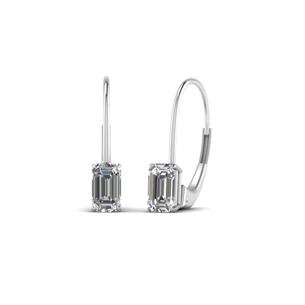 0.50 Carat Lab Diamond Leverback Stud Earring Earring For Women 14K Gold