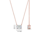 Load image into Gallery viewer, Emerald Cut Lab Diamond East West Solitaire Pendant For Women
