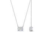 Load image into Gallery viewer, Emerald Cut Lab Diamond East West Solitaire Pendant For Women
