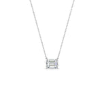 Load image into Gallery viewer, Emerald Cut Lab Diamond East West Solitaire Pendant For Women
