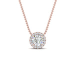 Load image into Gallery viewer, Half Carat Halo Lab Diamond Pendant 14K Gold
