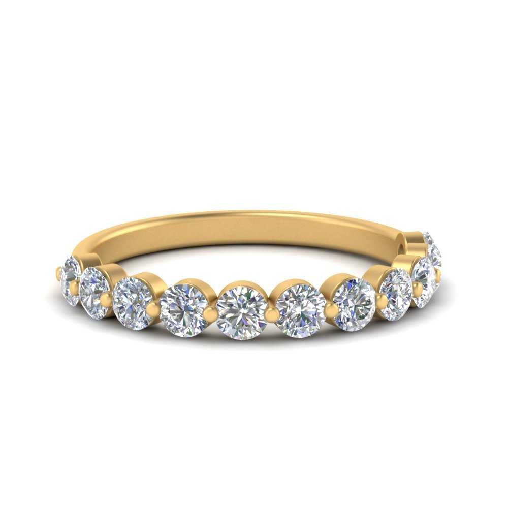Half Way Single Prong Lab Diamond Ring 14K Gold