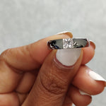 Load image into Gallery viewer, Bezel Solitaire Princess Lab Diamond Wedding Ring
