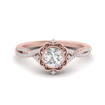 Load image into Gallery viewer, Lab Round Cut Diamond Halo Twisted Engagement Rings 14K Rose Gold
