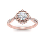 Load image into Gallery viewer, Lab Round Cut Diamond Halo Twisted Engagement Rings 14K Rose Gold

