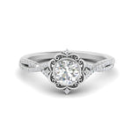 Load image into Gallery viewer, Lab Round Cut Diamond Halo Twisted Engagement Rings 14K White Gold
