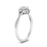 Load image into Gallery viewer, Lab Round Cut Diamond Halo Twisted Engagement Rings 14K White Gold
