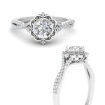 Load image into Gallery viewer, Lab Round Cut Diamond Halo Twisted Engagement Rings 14K White Gold
