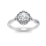 Load image into Gallery viewer, Lab Round Cut Diamond Halo Twisted Engagement Rings 14K White Gold

