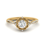 Load image into Gallery viewer, Lab Round Cut Diamond Halo Twisted Engagement Rings 14K Yellow Gold
