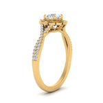 Load image into Gallery viewer, Lab Round Cut Diamond Halo Twisted Engagement Rings 14K Yellow Gold
