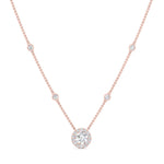 Load image into Gallery viewer, Lab Diamond Round Halo With Bezel Station Necklace

