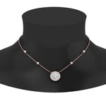 Load image into Gallery viewer, Lab Diamond Round Halo With Bezel Station Necklace
