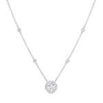 Load image into Gallery viewer, Lab Diamond Round Halo With Bezel Station Necklace
