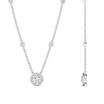 Load image into Gallery viewer, Lab Diamond Round Halo With Bezel Station Necklace
