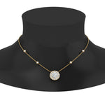 Load image into Gallery viewer, 0.45 Ctw Round Cut Lab Diamond Halo With Bezel Station Pendant Necklace For Women 14K Gold
