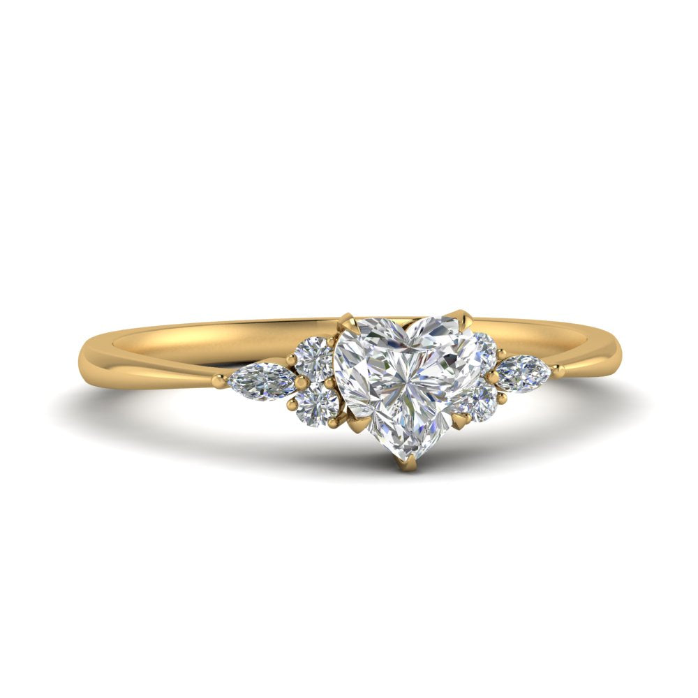 Lab diamond Petite Engagement Rings 14K Gold