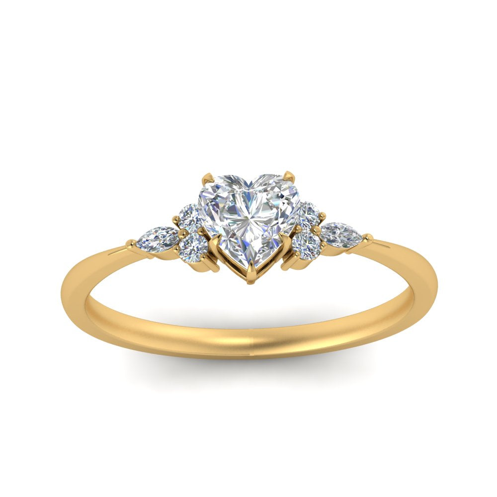 Lab diamond Petite Engagement Rings 14K Gold