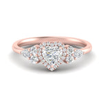 Load image into Gallery viewer, Lab Heart Cut diamond Halo Engagement Rings 14K Rose Gold
