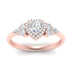 Load image into Gallery viewer, Lab Heart Cut diamond Halo Engagement Rings 14K Rose Gold
