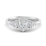 Load image into Gallery viewer, Lab Heart Cut diamond Halo Engagement Rings 14K White Gold
