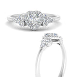 Load image into Gallery viewer, Lab Heart Cut diamond Halo Engagement Rings 14K White Gold
