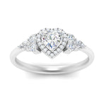 Load image into Gallery viewer, Lab Heart Cut diamond Halo Engagement Rings 14K White Gold

