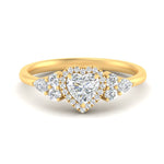 Load image into Gallery viewer, Lab Heart Cut diamond Halo Engagement Rings 14K Yellow Gold
